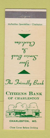 Matchbook Cover - Citziens Bank of Charleston MO