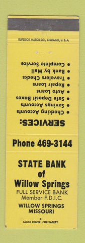 Matchbook Cover - State Bank of Willow Springs MO