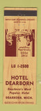 Matchbook Cover - Hotel Dearborn MI