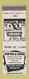 Matchbook Cover - Vertes Sons Lumber coal Taylor Center MI
