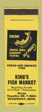 Matchbook Cover - King's Fish Market sporting goods Naubinway MI