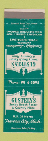 Matchbook Cover - Gustely's Sandy Beach Resort Traverse City MI