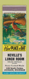 Matchbook Cover - Neville's Lunch Room Jackson MI