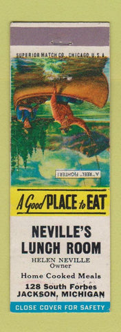 Matchbook Cover - Neville's Lunch Room Jackson MI