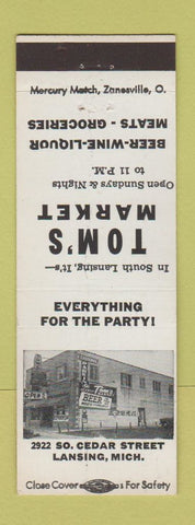 Matchbook Cover - Tom's Market Grocery Lansing MI