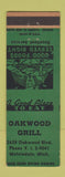 Matchbook Cover - Oakwood Grill Melvindale MI MISCUT