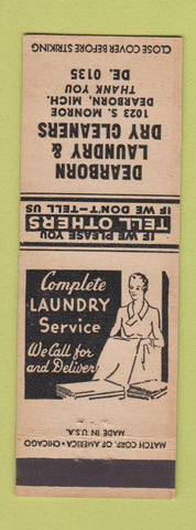 Matchbook Cover - Dearborn Laundry Dry Cleaning Dearborn MI