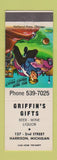 Matchbook Cover - Griffin's Gifts Liquor Harrison MI