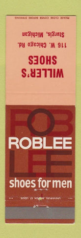 Matchbook Cover - Roblee Men's Shoes Willer's Sturgis MI