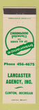 Matchbook Cover - Lancaster Agency Insurance Clinton MI