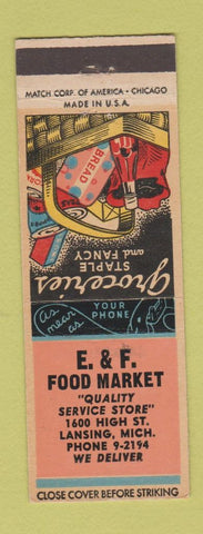 Matchbook Cover - E&F Food Market Grocery Lansing MI