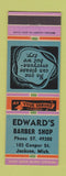 Matchbook Cover - Edward's Barber Shop Jackson MI