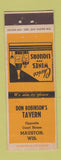 Matchbook Cover - Don Robinson's Tavern Wauston WI
