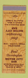 Matchbook Cover - Paul Dorrington Motor City Bar Detroit MI