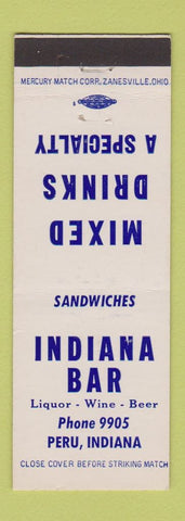 Matchbook Cover - Indiana Bar Peru IN