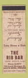 Matchbook Cover - The Rib Bar South Bend IN