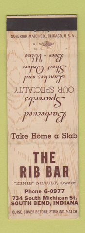 Matchbook Cover - The Rib Bar South Bend IN