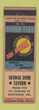 Matchbook Cover - George Denk Tavern Manitowoc WI