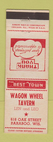 Matchbook Cover - Wagon Wheel Tavern Baraboo WI ARROW
