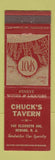 Matchbook Cover - Chuck's Tavern Newark NJ bar