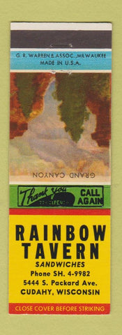 Matchbook Cover - Rainbow Tavern Cudahy WI