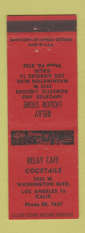 Matchbook Cover - Relay Cafe Los Angeles CA