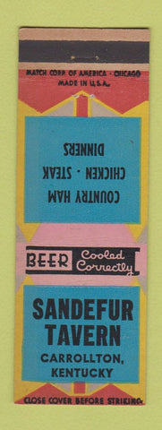 Matchbook Cover - Sandefur Tavern Carrollton KY
