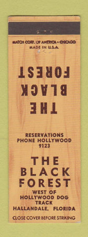 Matchbook Cover - The Black Forest Hallandale FL