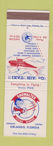 Matchbook Cover - Showalter Flying Service Orlando FL plane