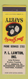 Matchbook Cover - PL Lawton Trucking Hastings FL produce