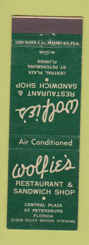 Matchbook Cover - Wolfie's Restaurant St Petersburg FL