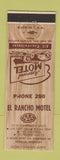 Matchbook Cover - El Rancho Motel Sedalia MO