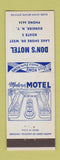Matchbook Cover - Don's Motel Dunkirk NY