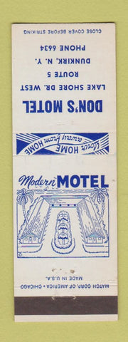 Matchbook Cover - Don's Motel Dunkirk NY