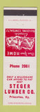 Matchbook Cover - Steger Lumber Princeton KY low phone #