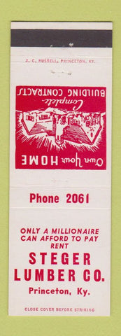Matchbook Cover - Steger Lumber Princeton KY low phone #