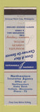 Matchbook Cover - Northwestern Insurance Agency Hallock MN low phone #