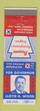 Matchbook Cover - Lloyd Wood for Governor Pennsylvania PA Election