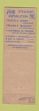 Matchbook Cover - Lloyd Wood for Governor Pennsylvania PA Election