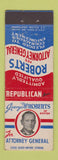 Matchbook Cover - George Roberts for Attorney General Boston MA