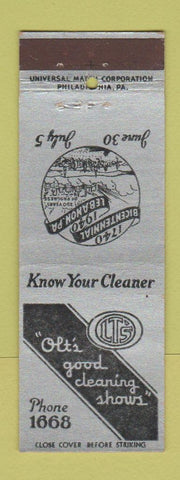 Matchbook Cover - Olt's Cleaning low phone # Lebanon PA 1940
