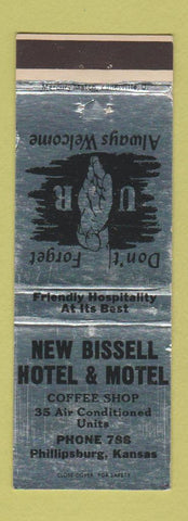 Matchbook Cover - New Bissell Hotel Motel Phillipsburg KS low phone #