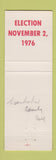 Matchbook Cover - Dr Hodges Coroner Election 1976 Kankakee IL