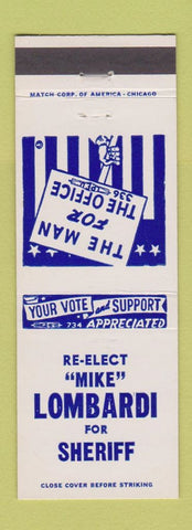 Matchbook Cover - Mike Lombardi for Sheriff Election