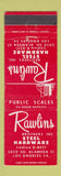 Matchbook Cover - Rawlins Brothers Steel Hardware Los Angeles CA