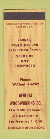 Matchbook Cover - General Woodworking Erwin Scheidtmann San Francisco CA SAMPLE