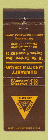 Matchbook Cover - Guaranty Land Title Clayton MO
