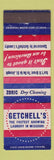 Matchbook Cover - Getchell's Laundry MO Missouri