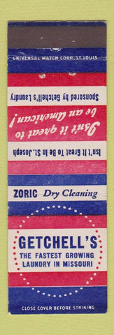 Matchbook Cover - Getchell's Laundry MO Missouri
