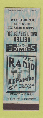 Matchbook Cover - Better Radio Service records lps music BLUE